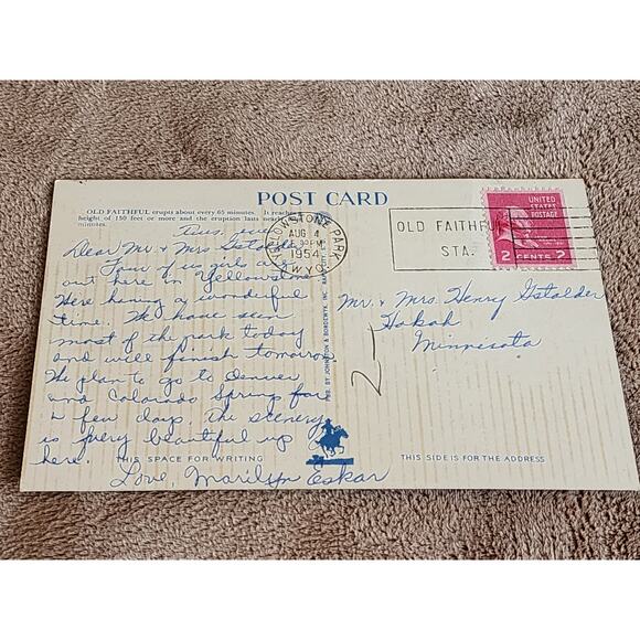 Postcard Lot c1909 Yellowstone National Park Firehole Cascade Old Faithful - Picture 8 of 9